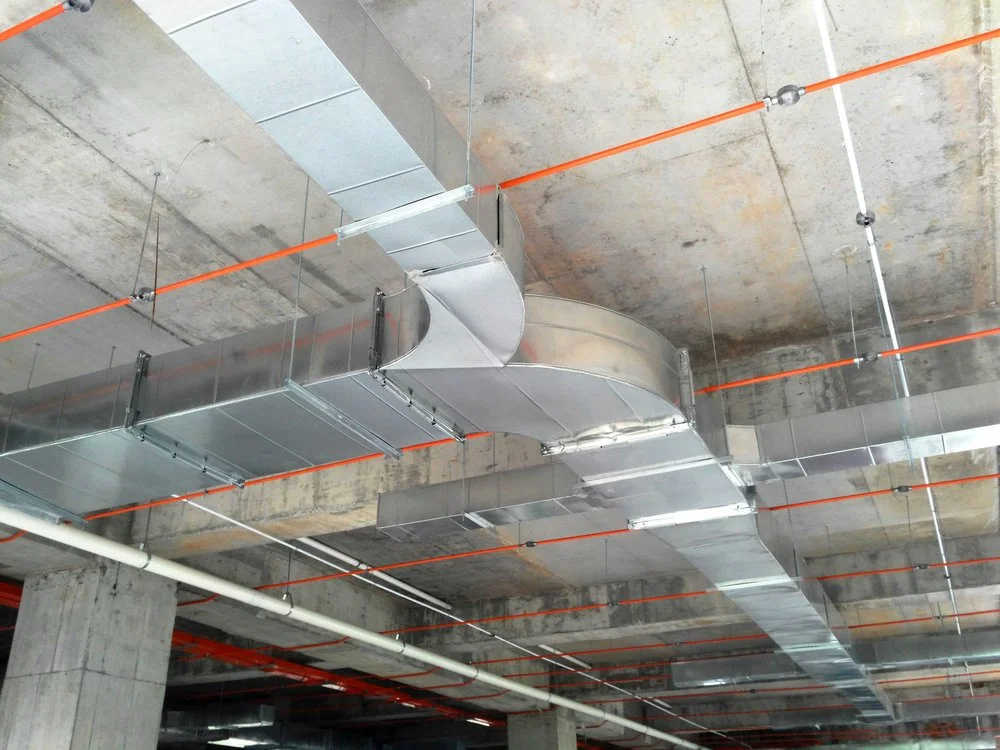 Commercial HVAC ducting installation